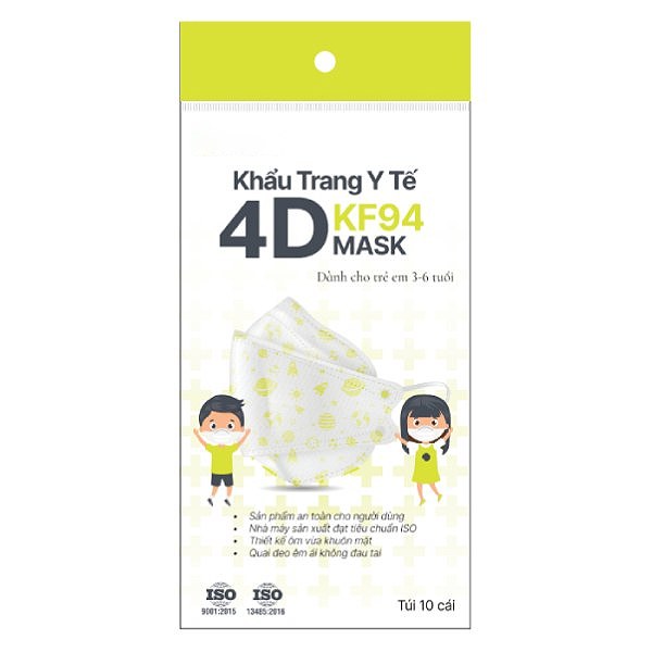 Khẩu Trang Y Tế Trẻ Em KF94 Túi 10 Cái