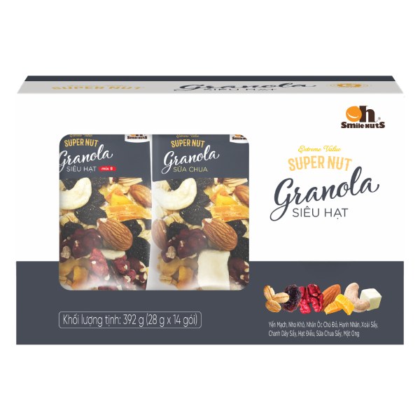 Granola Oh Smile Nuts Siêu Hạt Hộp 392G