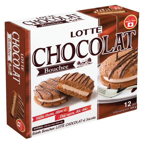 Bánh Lotte Chocolat Bouchee Vị Socola 324G