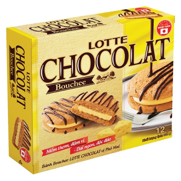 Bánh Lotte Chocolat Bouchee Vị Phô Mai Hộp 324G