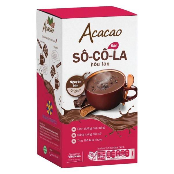 Bột Socola Acacao Nguyên Bản Hộp 11 Gói*26G