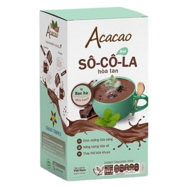 Bột Socola Acacao Bạc Hà Hộp 11 Gói*26G