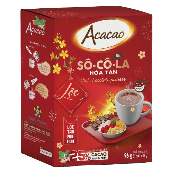 Bột Socola Acacao Nguyên Bản Hộp 6 Gói 16G