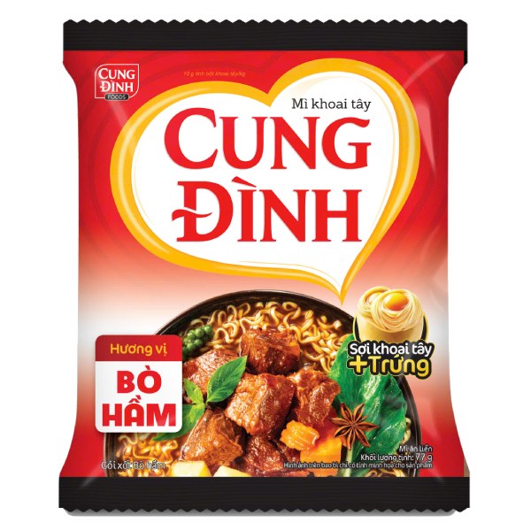 Mì Cung Đình Vị Bò Hầm Gói Gói 77G