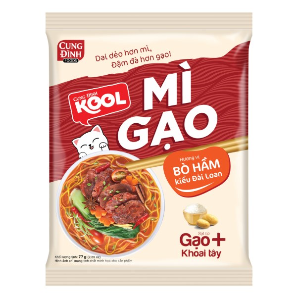 Mì Gạo Cung Đình Bò Hầm Kiểu Đài Loan Gói 77G