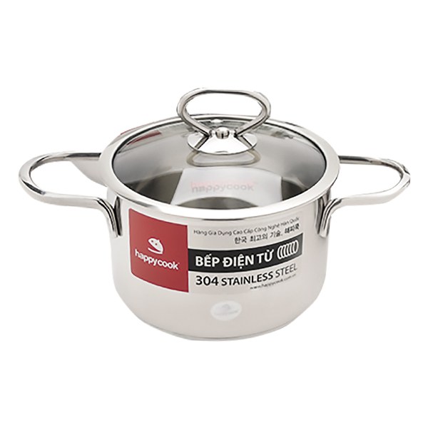 Nồi 3 Đáy Nắp Kính Happy Cook Delux N16-DLGP 16Cm