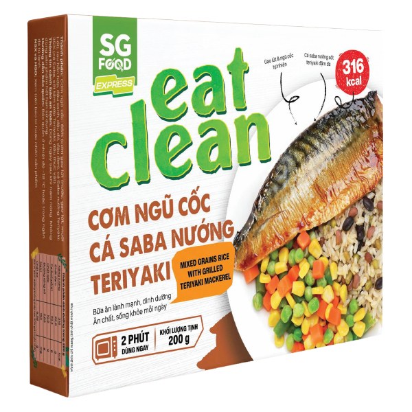 Cơm Ngũ Cốc Cá Saba Nướng Teriyaki SG Food Eat Clean Hộp 200G