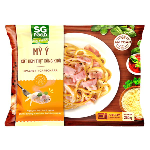 Mì Ý Xốt Kem Thịt Xông Khói SG Food Gói 250G