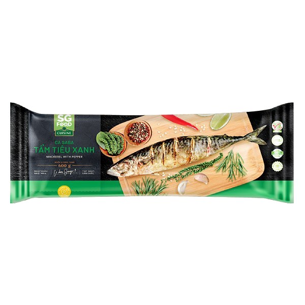 Cá Saba Tẩm Tiêu Xanh SG Food Gói 600G