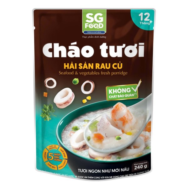 Cháo Tươi SG Food Hải Sản Rau Củ Gói 240G