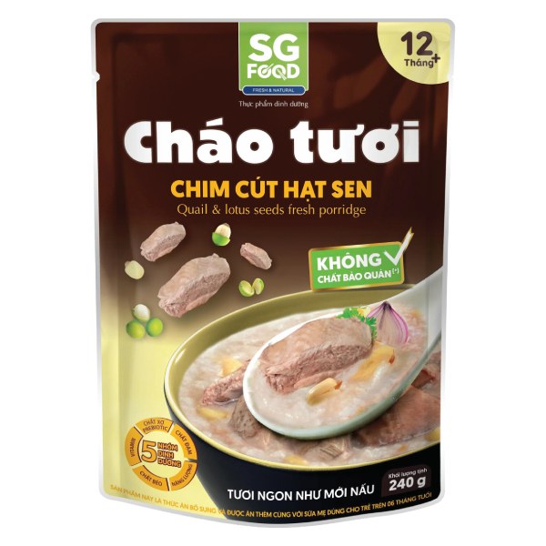 Cháo Tươi SG Food Chim Cút Hạt Sen Gói 240G