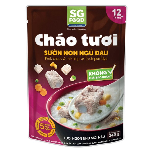 (Only Emartmall) Cháo Tươi SG Food Sườn Non Ngũ Đậu 240G