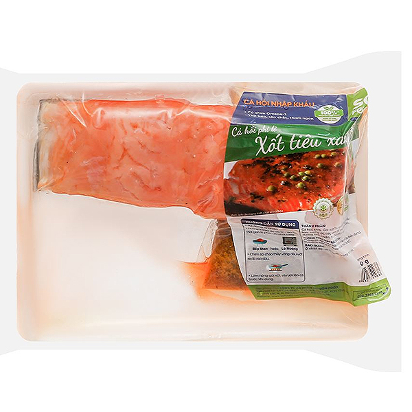 Cá Hồi Phi Lê Xốt Tiêu Xanh SG Food Vỉ 300G