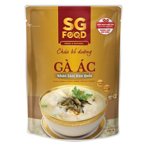 Cháo SG Food Gà Ác Nhân Sâm Hàn Quốc Gói 240G