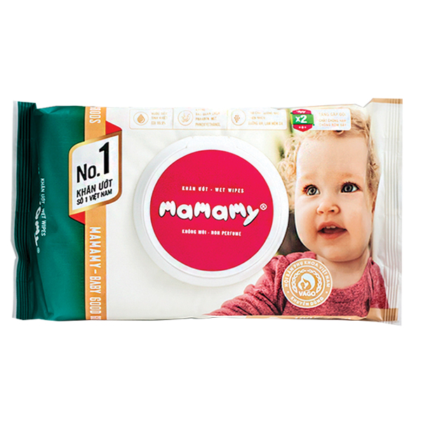Khăn Ướt Mamamy 100 Tờ Có Nắp Không Mùi