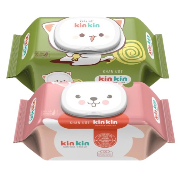 Khăn Ướt Kin Kin Mèo Không Mùi Gói 100 Tờ