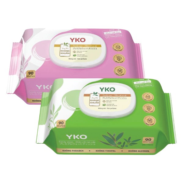 Khăn Ướt Yko Không Mùi 90 Tờ