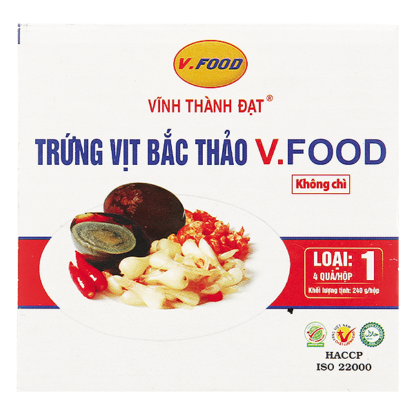 Hộp 4 Trứng Vịt Bắc Thảo VFood 240G