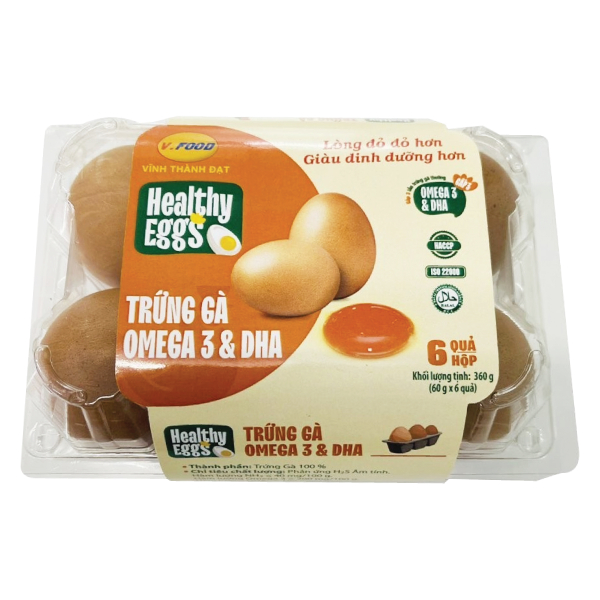 Hộp 6 Trứng Gà VFood Omega 3 - DHA