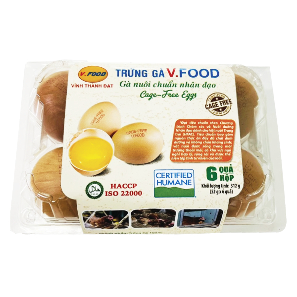 Hộp 6 Trứng Gà Vfood Cage Free