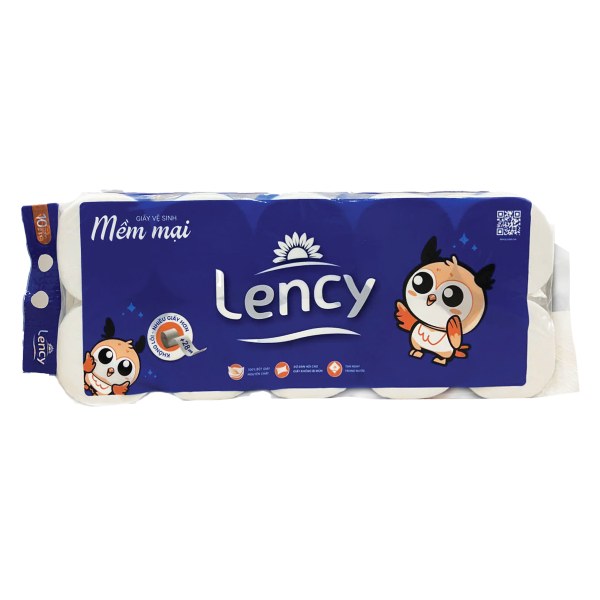 Lốc 10 Cuộn Giấy Vệ Sinh Lency Cao Cấp Không Lõi