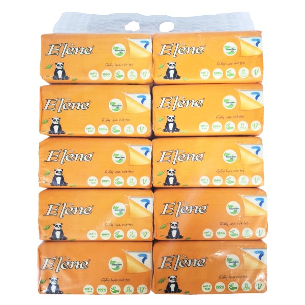 Lốc 10 Giấy Lụa Rút Tre Elene 100 Tờ 3 Lớp