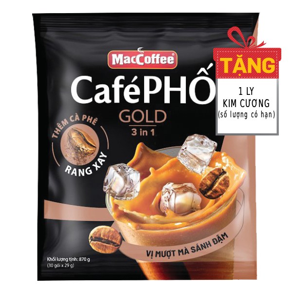 Cà Phê Phố Gold 3in1 Túi 30 Gói*29G