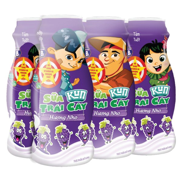 Lốc 6 Sữa Trái Cây Lof Kun Hương Nho 85Ml