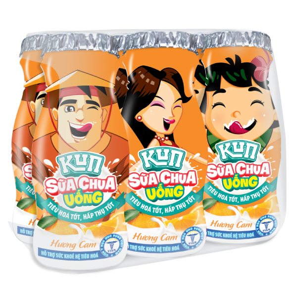 Lốc 6 Sữa Chua Uống Lof Kun Hương Cam 85Ml