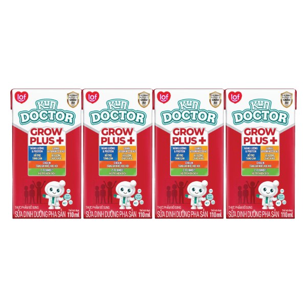 Lốc 4 Sữa Dinh Dưỡng Pha Sẵn Kun Doctor Growplus+ 110Ml