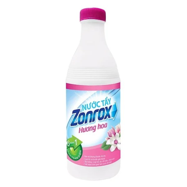 Tẩy Quần Áo Zonrox Tím Hoa Cỏ Chai 1L