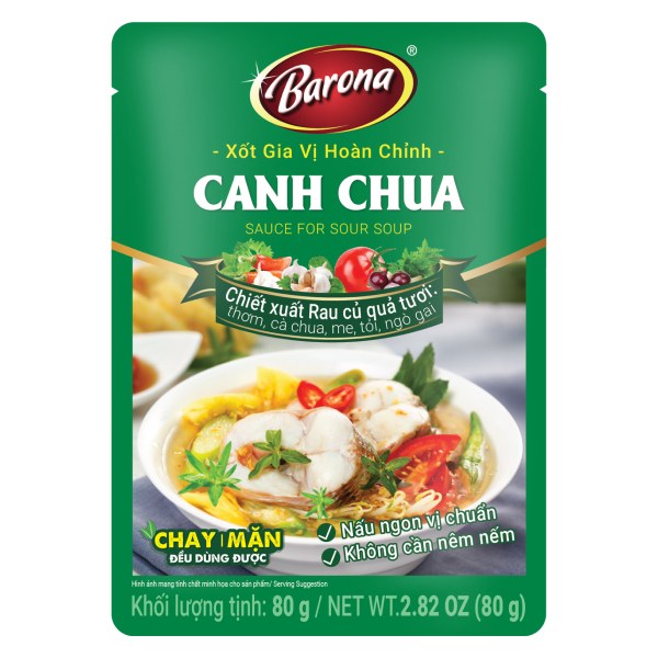 Xốt Gia Vị Hoàn Chỉnh Barona Canh Chua Nam Bộ 80G