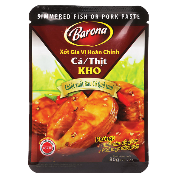Xốt Gia Vị Hoàn Chỉnh Barona Cá Thịt Kho 80G
