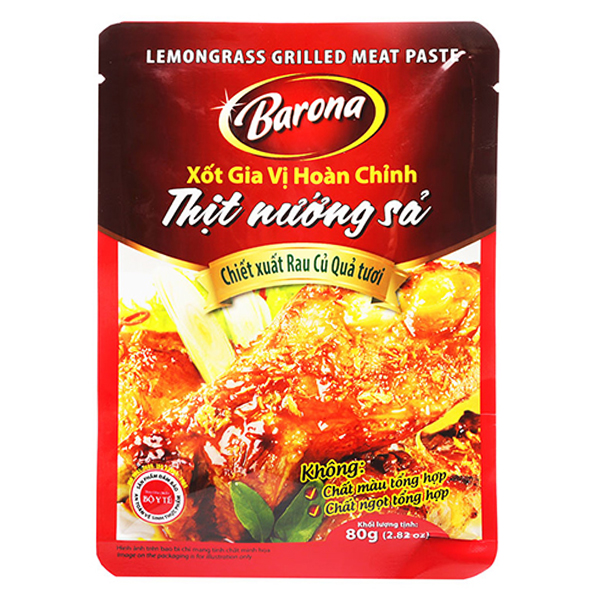 Xốt Gia Vị Hoàn Chỉnh Barona Thịt Nướng Sả 80G