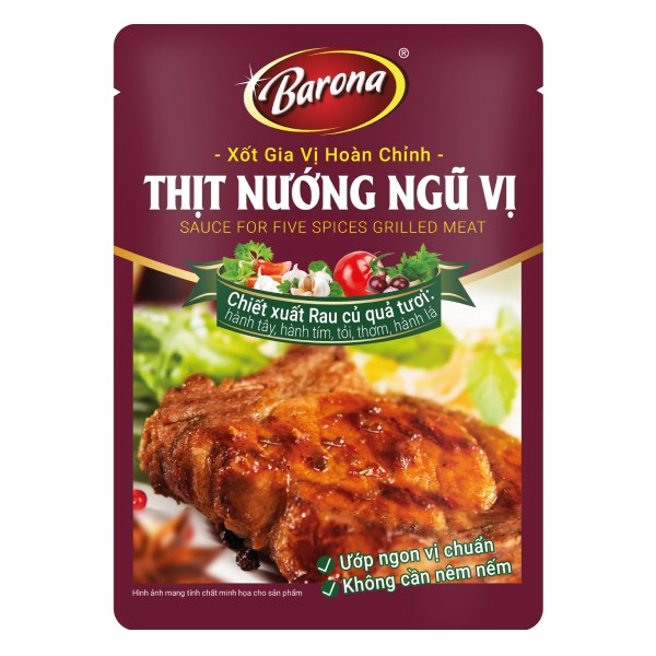 Xốt Gia Vị Hoàn Chỉnh Barona Thịt Nướng Ngũ Vị 80G