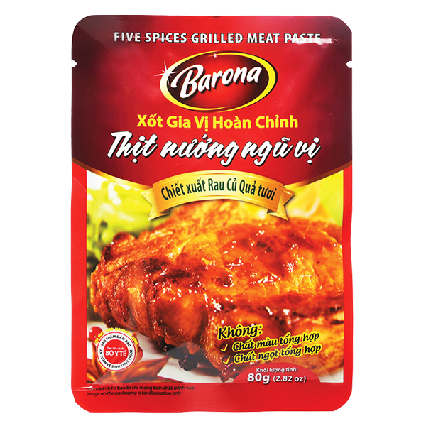 Xốt Gia Vị Hoàn Chỉnh Barona Thịt Nướng Ngũ Vị 80G