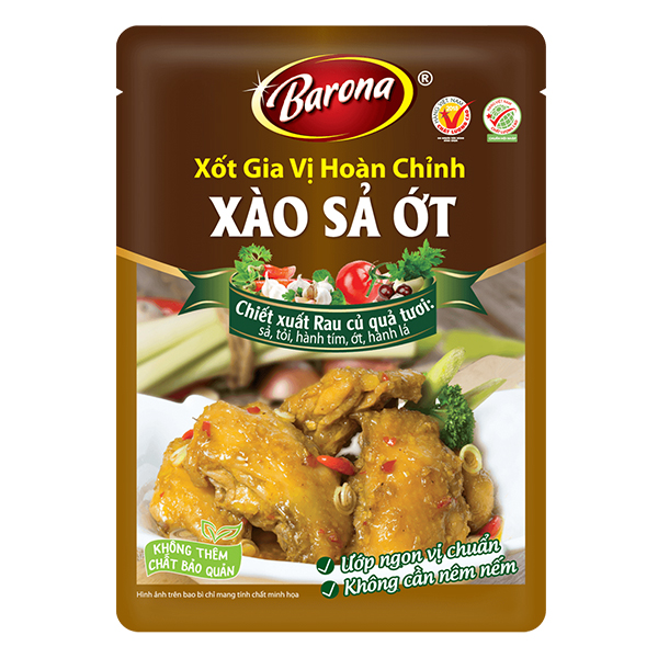 Xốt Gia Vị Hoàn Chỉnh Barona Xào Sả Ớt 80G