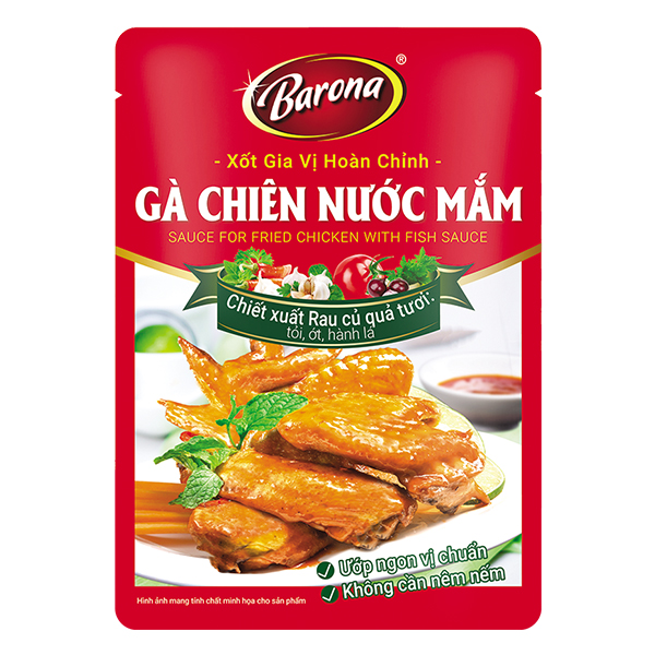 Xốt Gia Vị Hoàn Chỉnh Barona Gà Chiên Nước Mắm Gói 80G