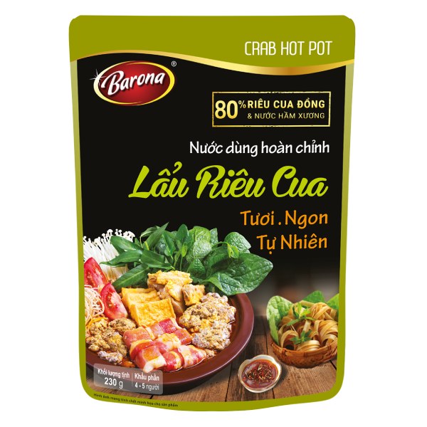 Nước Dùng Hoàn Chỉnh Barona Lẩu Riêu Cua 230G