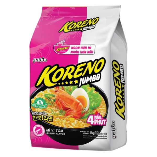 Mì Koreno Jumbo Vị Tôm 10 Gói*100G