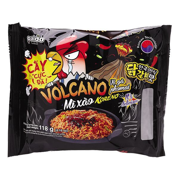 Mì Xào Koreno Volcano Vị Gà Phô Mai Gói 118G