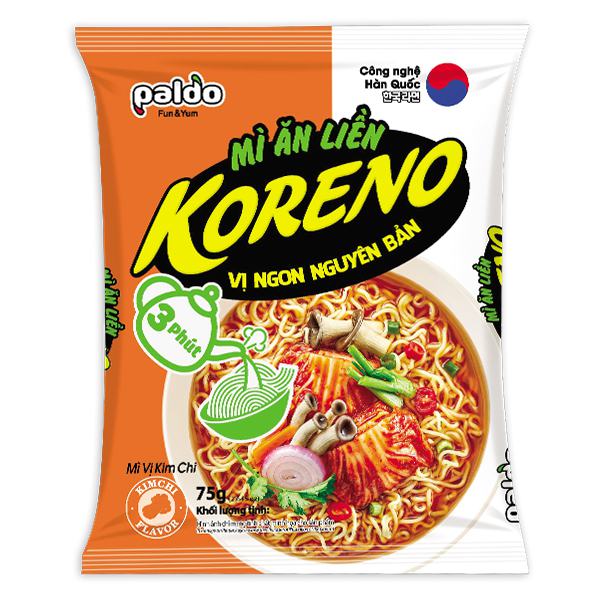 Mì Koreno 3 Phút Kimchi Gói 75G