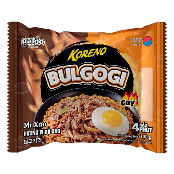 Mì Koreno Bò Xào Cay Gói 100G