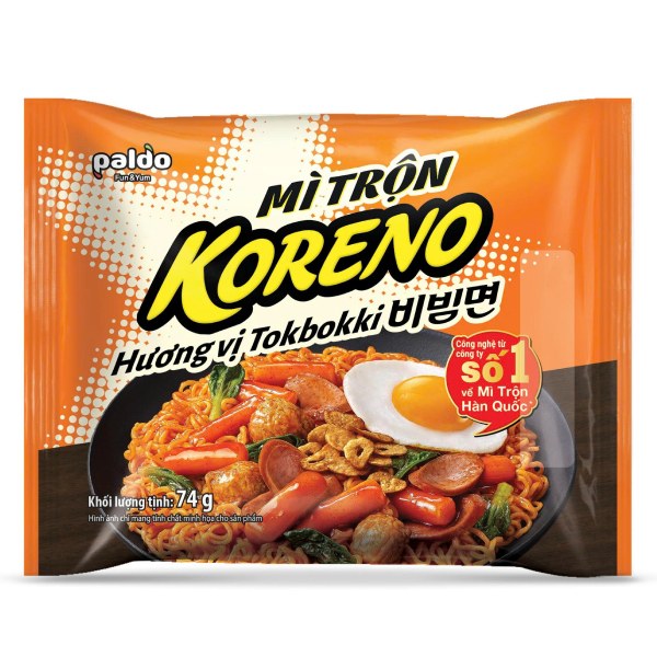 Mì Trộn Koreno Tokbokki Gói 74G