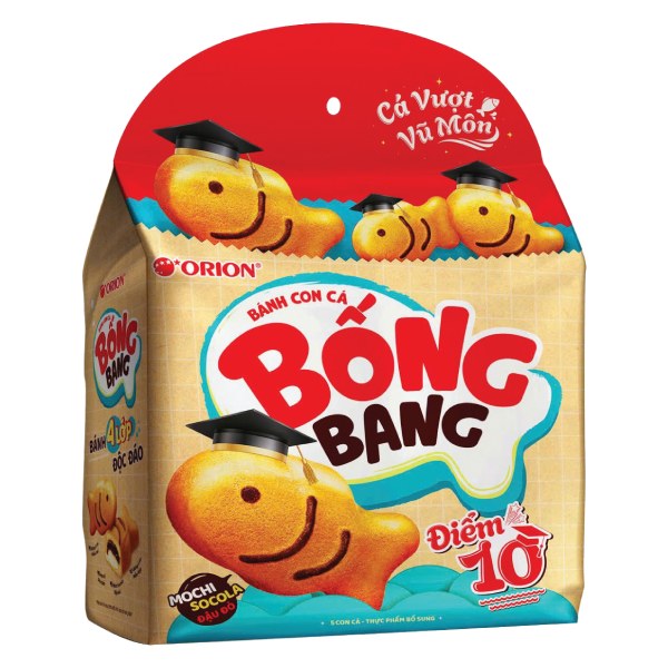 Bánh Orion Con Cá Bống Bang Mochi Socola Đậu Đỏ Gói 145G