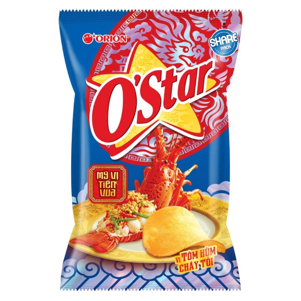 Snack O'star & Swing Tôm Hùm Cháy Tỏi Gói 78G
