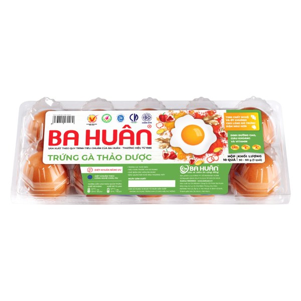 Hộp 10 Trứng Gà Thảo Dược Ba Huân