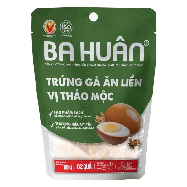 Trứng Gà Ăn Liền Ba Huân Vị Thảo Mộc Gói 2 Quả
