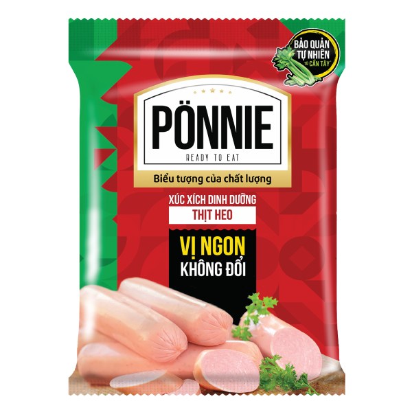 Xúc Xích Dinh Dưỡng Ponnie Vị Heo 5 Cây*35G