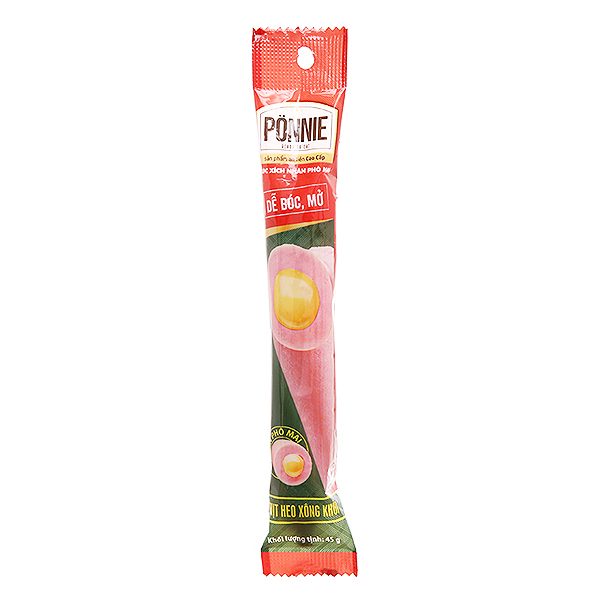 Xúc Xích Tiệt Trùng Ponnie Phô Mai Thịt Xông Khói Cây 45G